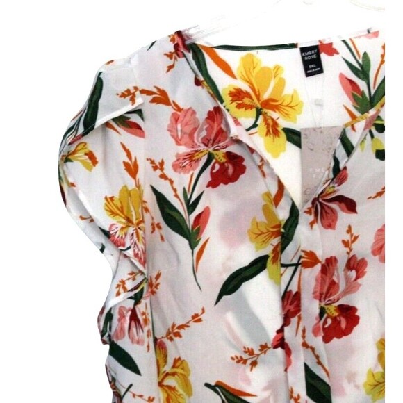 Emery Rose Women's 5XL Foral Flutter Sleeves V Neck NWT - Picture 2 of 6